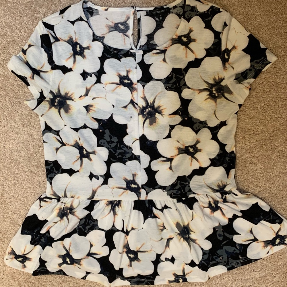 Dynamite Floral Peplum Top